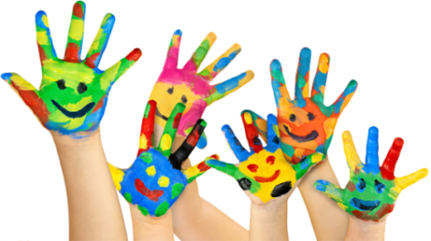 Mani colorate di bambini Mani colorate di bambini