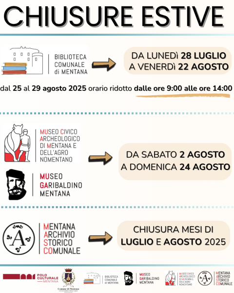 Locandina Chiusure estive Polo Culturale 2025