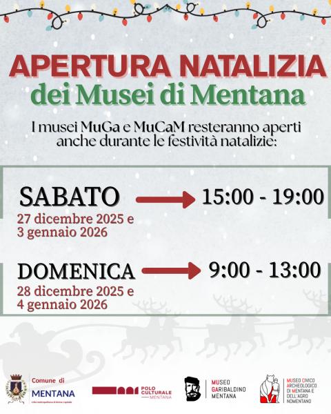 Locandina apertura natalizia musei 2025