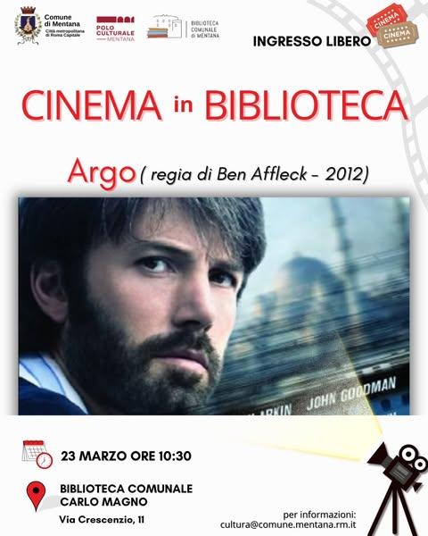 Locandina cinema in biblioteca 23 marzo 2025 