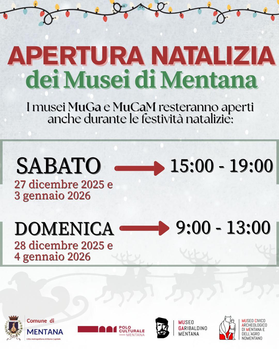 Locandina apertura natalizia musei 2025