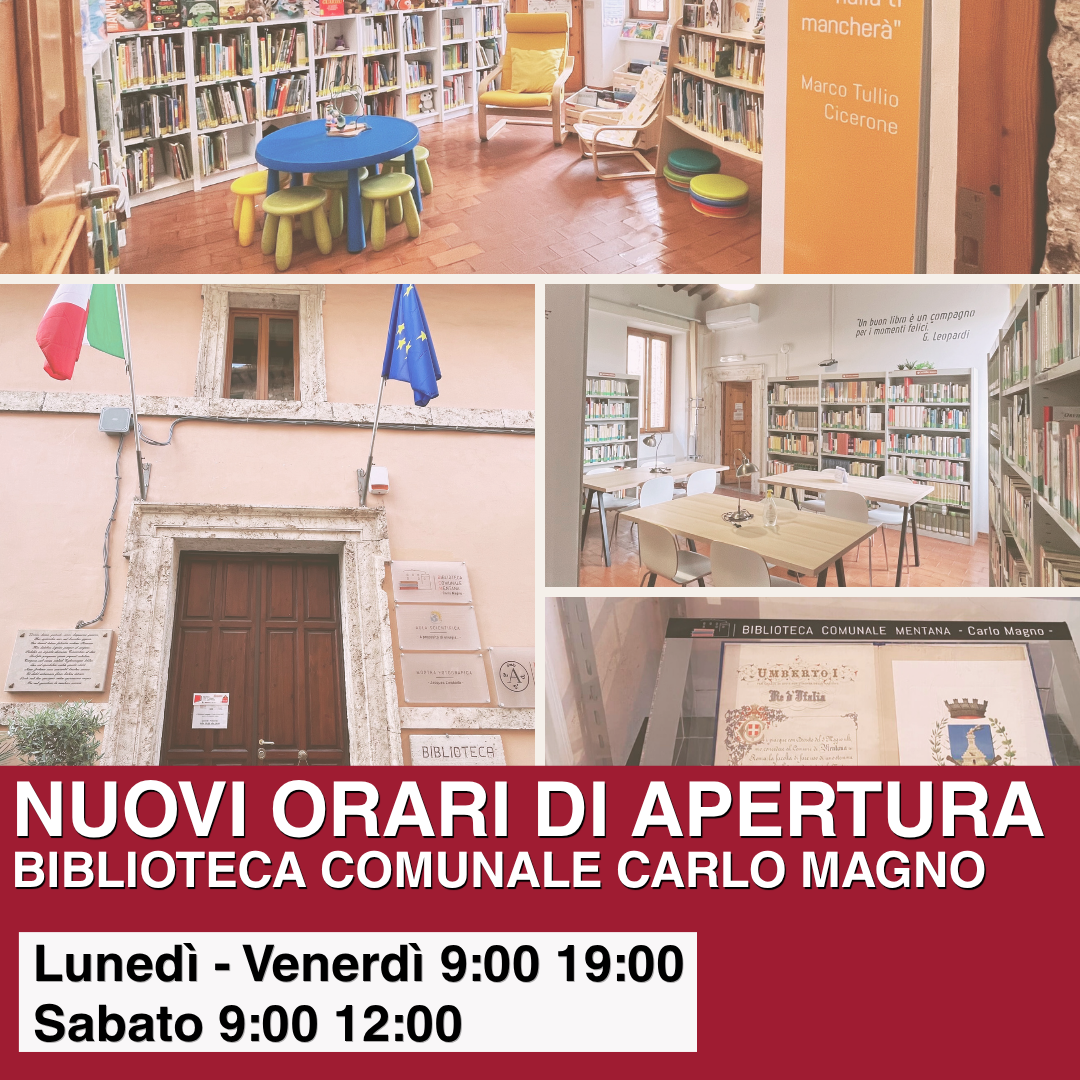 Locandina orari Polo Culturale Mentana